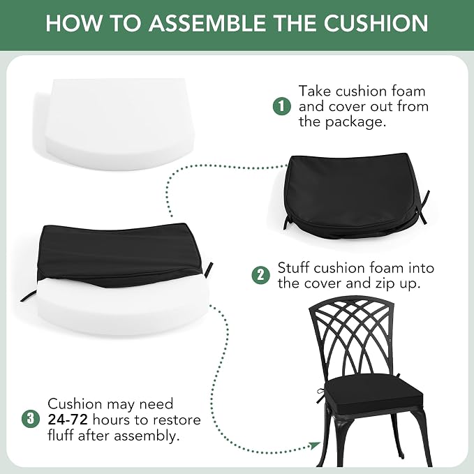 Outdoor Chair Cushions Set of 4: Waterproof & Fade Resistant Patio Furniture - Image 8