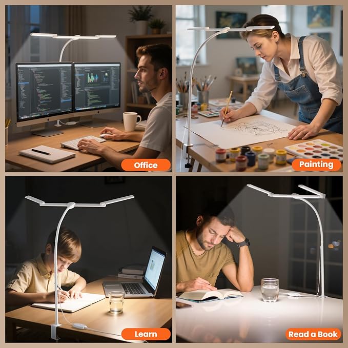 LED Desk Lamp for Office Home, Adjustable 3 Head Computer Monitor Light - Image 6
