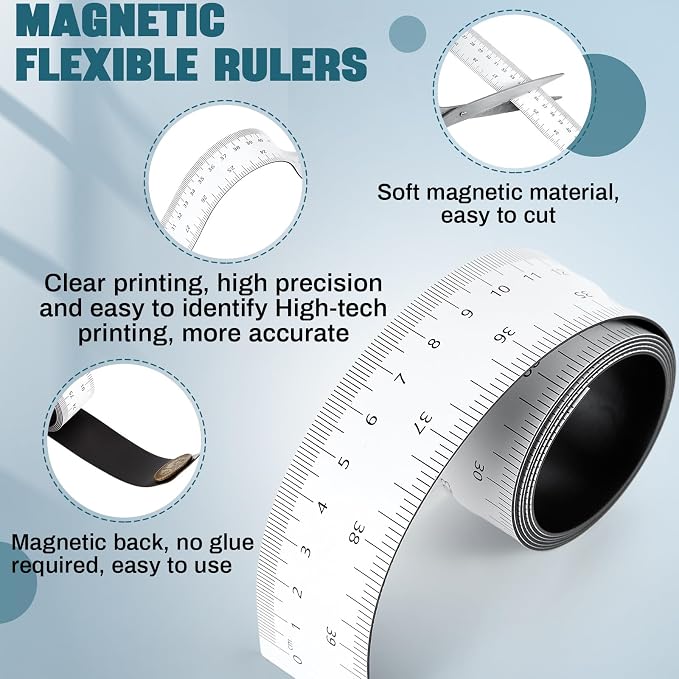 Relaxweex 2 Pcs 39.37 Inch Magnetic Ruler Flexible Tape Magnetic Tape Measure - Image 4