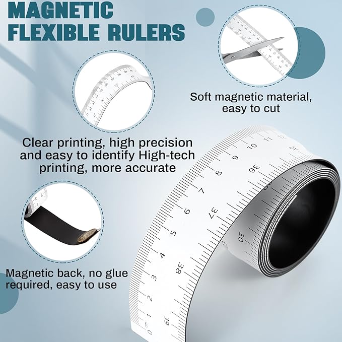 Relaxweex 1 Pcs 39.37 Inch Magnetic Ruler Flexible Tape Magnetic Tape Measure - Image 4