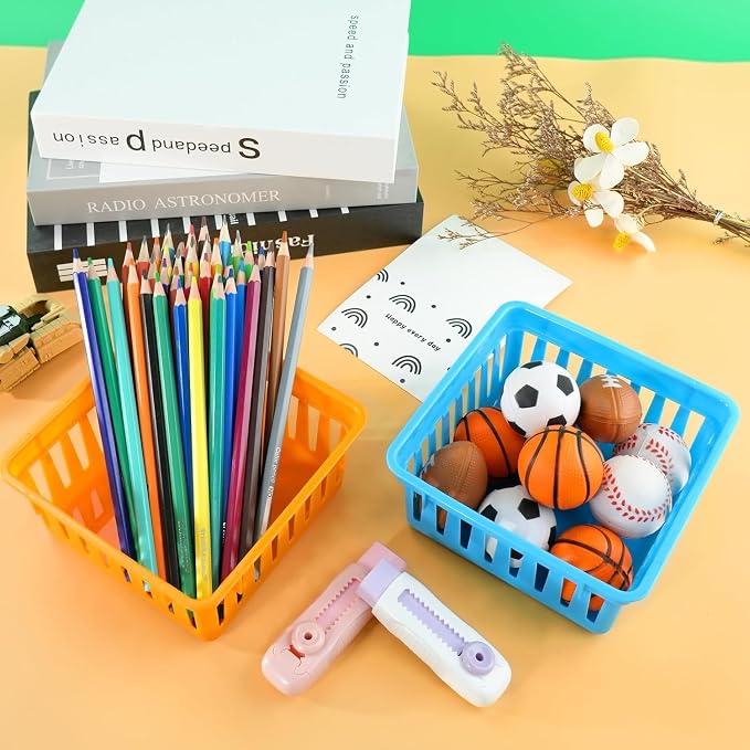 ZZYFGH 12 PCS Pencil Holders, Pencil Baskets, Small Plastic Baskets - Image 8
