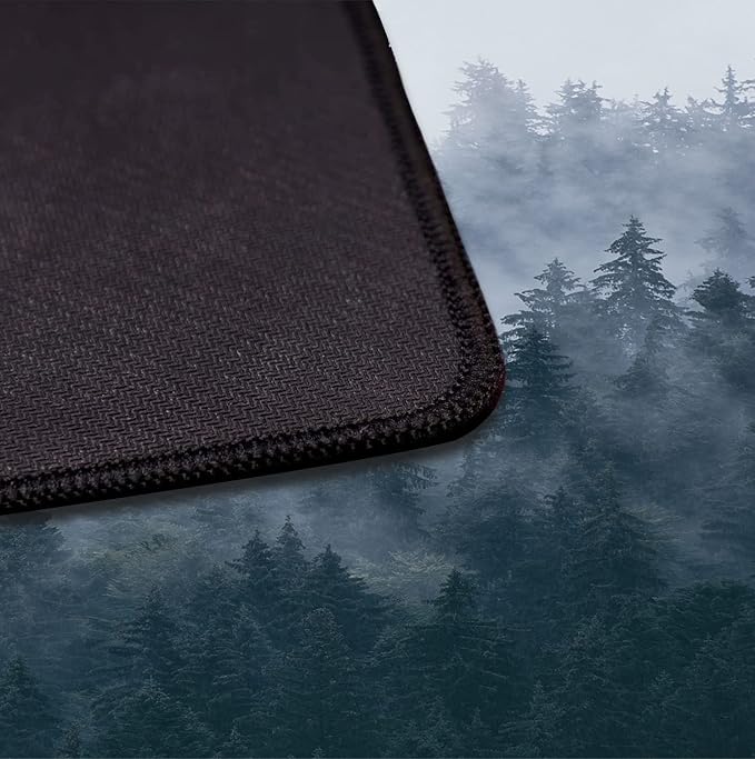 Gray Forest Mouse Pad with Seam Edge Design, Non Slip Rubber Keyboard Pad | - Image 4