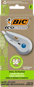 BIC Ecolutions Wite-Out Brand Correction Tape, 19.6 Feet, 2-Count Pack by BIC
