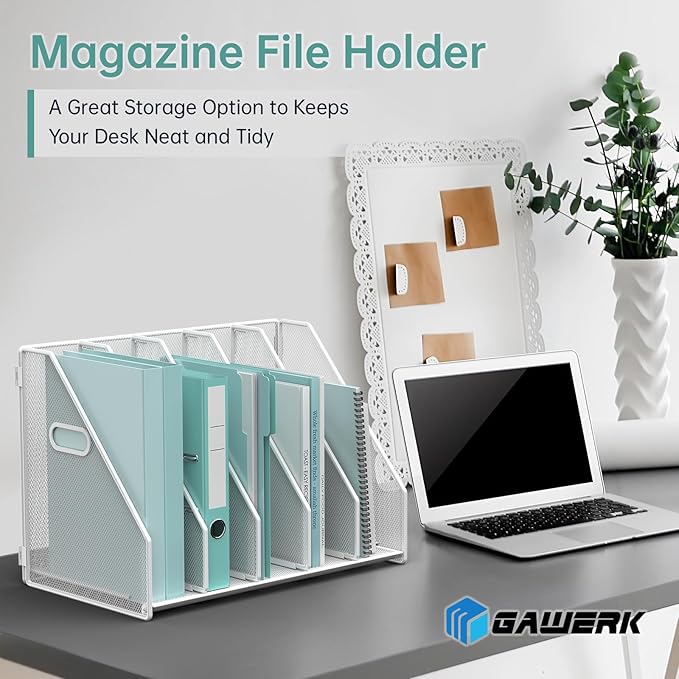 MINDEPOT Desk File Organizer Metal Desk Magazine Folder Holder - Image 2