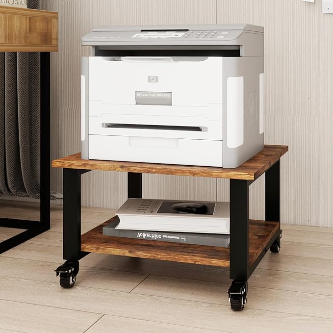 Natwind 2 Tier Laser Printer Stand, Retro | Large Printer Table Copier Stand - Image 7