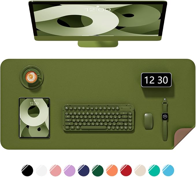 Desk Pad, 35.5" x 17" PU Leather Non-Slip Desk Mat Large Mouse Pad by Niniubye