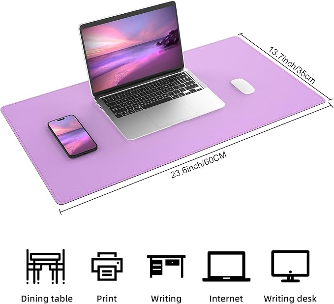 AFIING Cork Desk Mat, 23.6" x 13.8", Desk Pad Protector | Dual-Sided Natural - Image 2