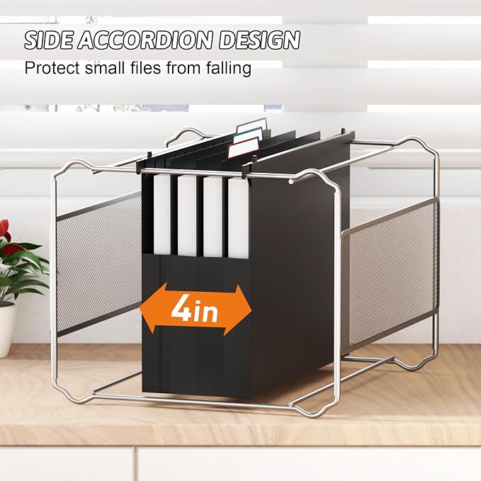 Plastic Extra Capacity Hanging File Folders, 6 Pack Heavy Duty 4" Expandable - Image 2