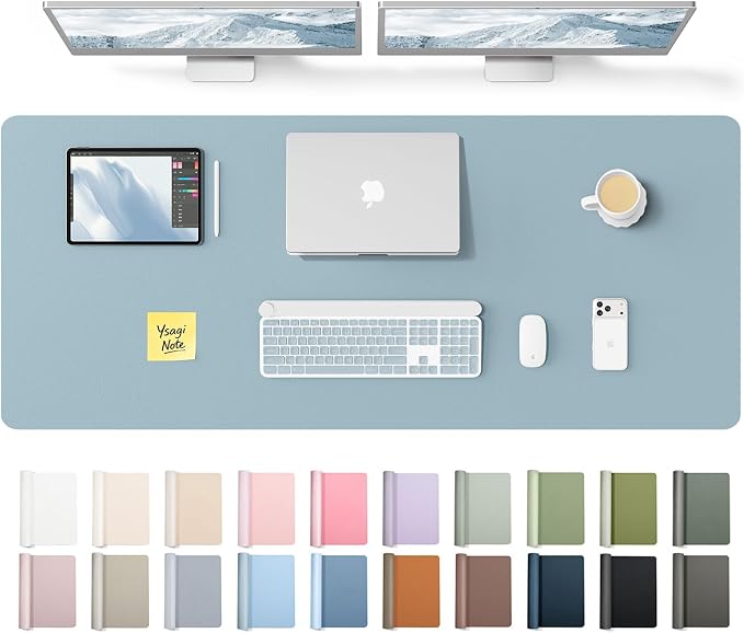 YSAGi Leather Desk Pad Protector, Office Desk Mat, Large Mouse Pad, Non-Slip PU by YSAGi