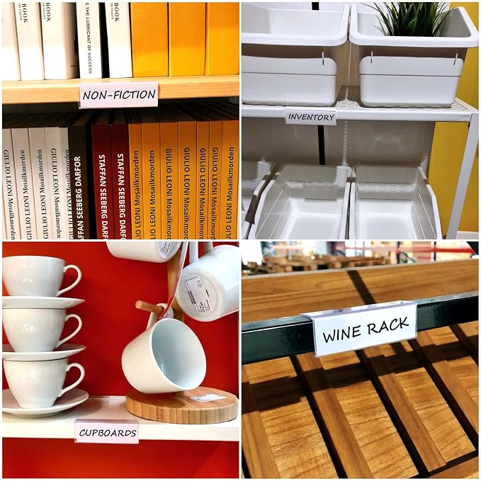 Shelf Label Holder, ChanQnTon 96PCS 3X7/8'' Shelf Labels, Tag Ticket Sign Label - Image 4