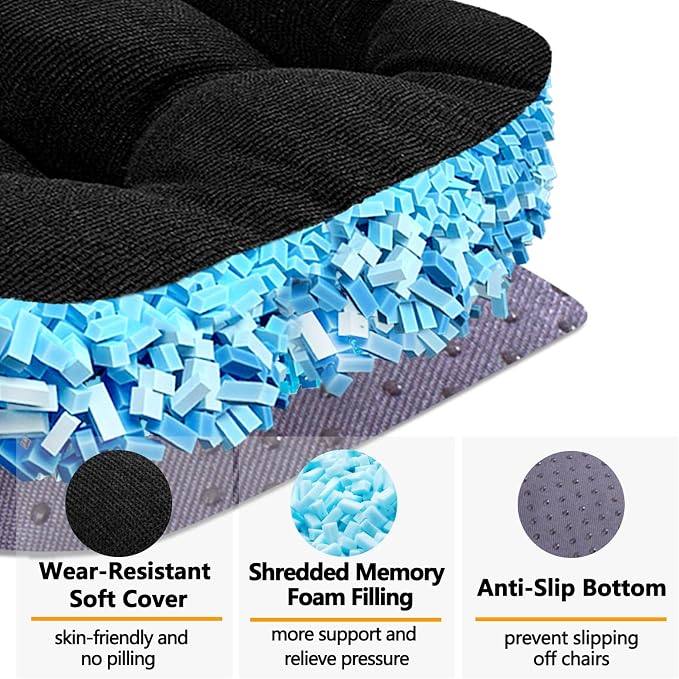 MAGIC ELEPHANT Chair Cushions for Dining Chair, Shredded Memory Foam Kitchen - Image 2