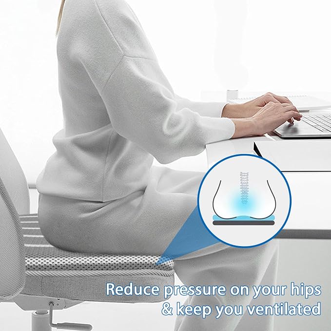 AEROiVi Office Chair Cushion, 17.7" L × 17.7" W × 1.2" H, Non-Slip Car Seat - Image 7
