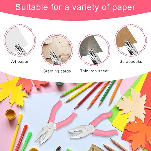 2 Pieces Heart and Star Handheld Hole Paper Punch Metal Single Hole Paper Punch - Image 5