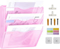 3 Pockets Mesh Wall File Holder Organizer Office Hanging File Folder Magazine by ideallife