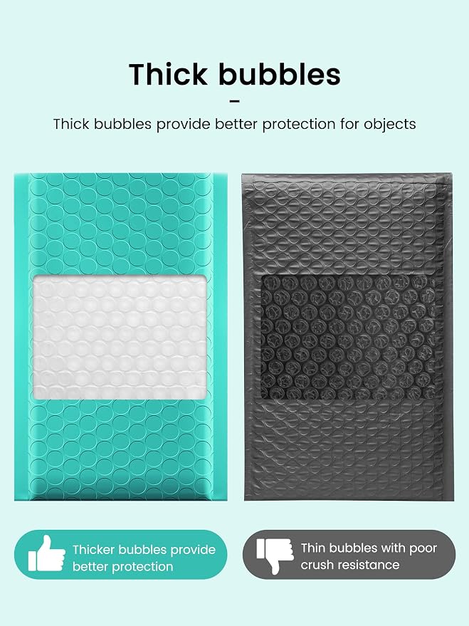 GSSSUSA Bubble Mailers 4x8 Inch 50 Pack Padded Envelopes Usable Size 4x7 Inch - Image 7