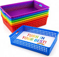 Svartur Classroom Paper Tray Set of 6, Plastic Turn in Trays by Homepage