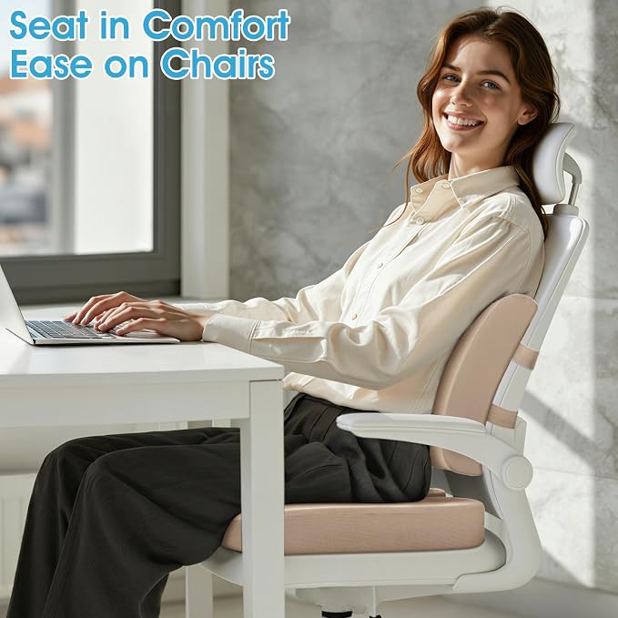 CushZone Ergonomic Seat Cushion & Lumbar Support Pillow - Image 2