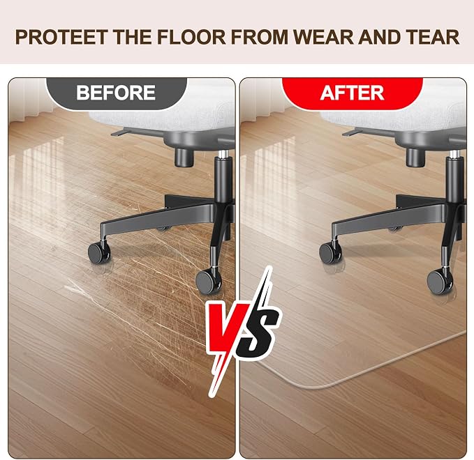 Office Chair Mat for Hard Floors, 36 x 48 inches, 2mm Thick Clear Chair Mat - Image 5
