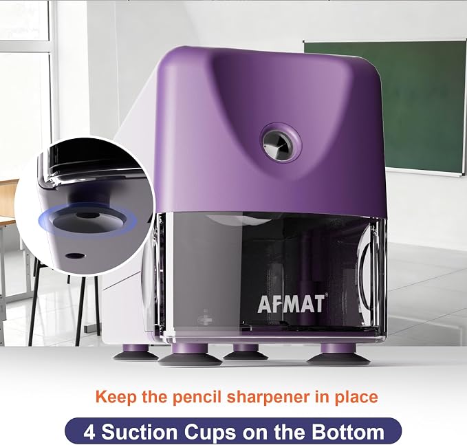 AFMAT Electric Pencil Sharpener Heavy Duty, Cordless & Rechargeable, Classroom - Image 7