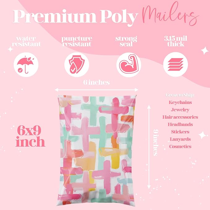 Pretty Package Store 6x9 Designer Poly Mailer 100 Pack Heavy Duty Waterproof - Image 3