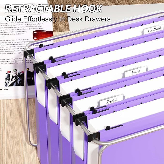 Plastic Extra Capacity Hanging File Folder Letter Size, 12 Pack Reinforced - Image 6