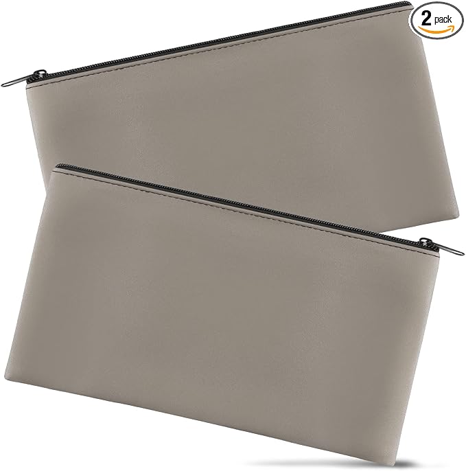 2 Pieces Money Bags with Zipper, 11x6.1 inch Money Pouch, Bank Bag, Cash Bag by Joyberg