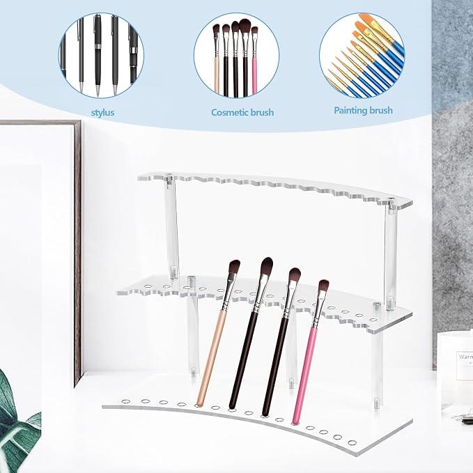 30-Slot Acrylic Pen Holder & 2 Tier Detachable Display Stand - Image 5