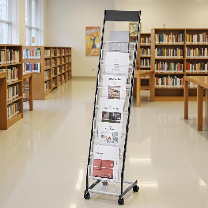 VEVOR Brochure Display Rack, Narrow 6-Tier Magazine Literature Display Stand - Image 8