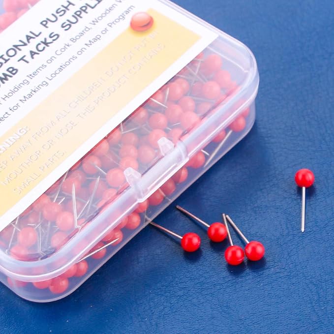Push Pins Map Tacks 1/8-Inch Assorted Color Beads Head Map Marking Push Pins - Image 7
