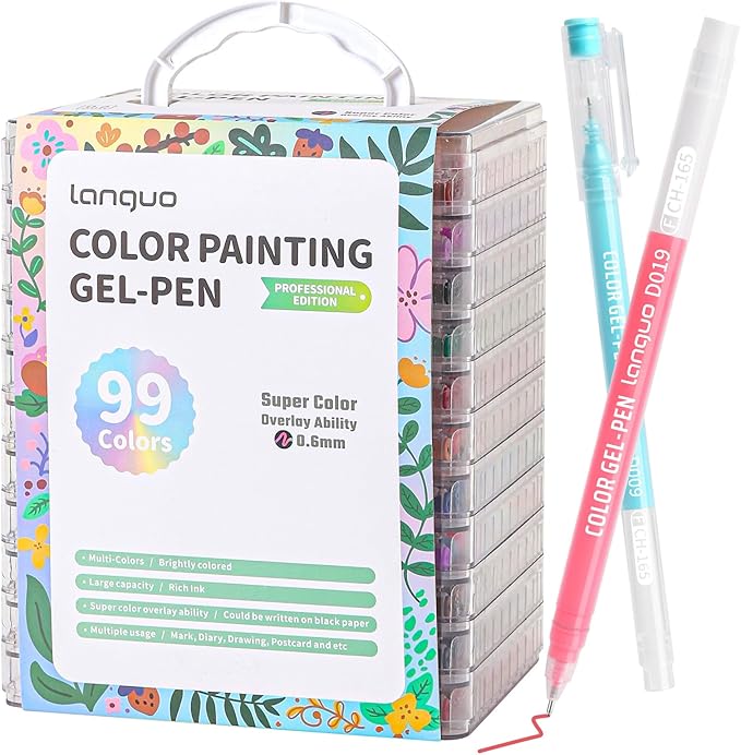 Gel Pens For Coloring, 99 Pack Colored Pens for Black Paper & White Paper by Joyask