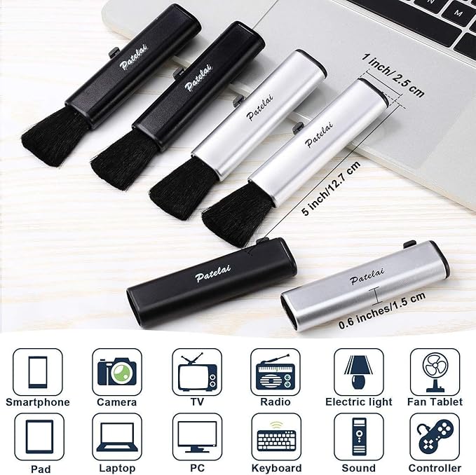Patelai 6 Pack Retractable Keyboard Cleaning Brushes, Anti-Static Soft Bristle - Image 5