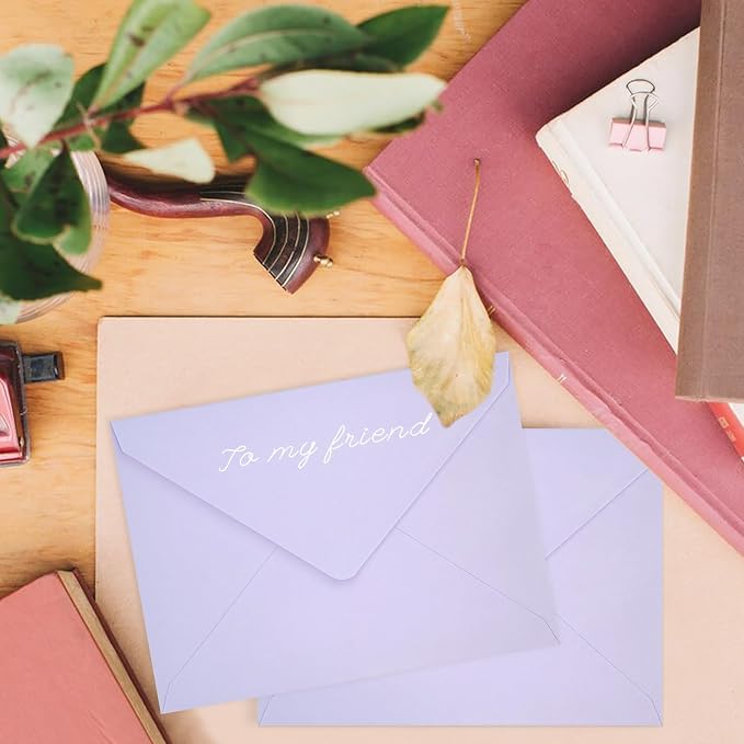 100 Pack A7 Envelopes, Light Purple Greeting Card Envelopes Self Seal, 5.24 x - Image 2