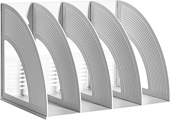 SAYEEC File Holder Storage Folder 4 Compartment Standing Desktop Hollow by SAYEEC