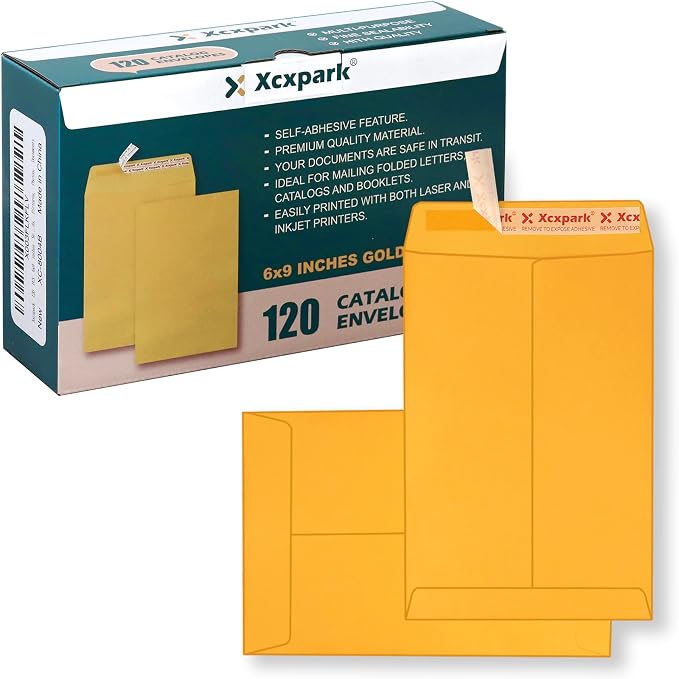 Xxcxpark 120 PCS 6x9 inches Security Catalog Envelopes Printable Self Seal by Xxcxpark