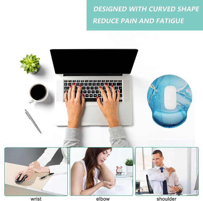 Mouse Pad with Wrist Support, Ergonomic Mouse Pad with Memory Foam Wrist Rest - Image 5