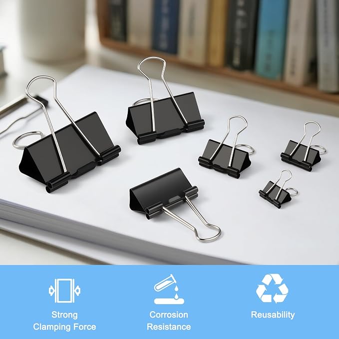 228 PCS Binder Clips Paper Clamps Assorted Sizes, Extra Large Medium Small Mini - Image 4