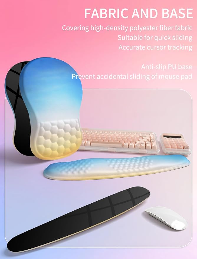 Hokafenle 2in1 Combination, Wave Keyboard Wrist Rest and Ergonomic Curvature - Image 6