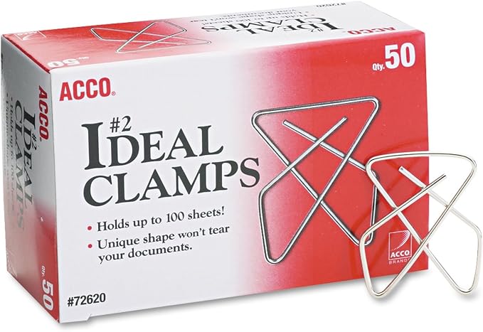 ACCO Ideal Butterfly Paper Clamps, Steel Wire, Small 1.5 Inch Size, 100 Sheet by ACCO+Brands