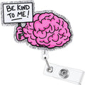 BE Kind to ME Funny Badge Reel, Cute Brain Retractable ID Card Badge Holder by BEZTN