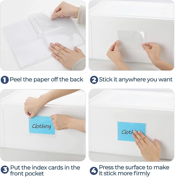MaxGear 3" x 5" Index Card Holder, 24 Pack Label Holders - Image 5