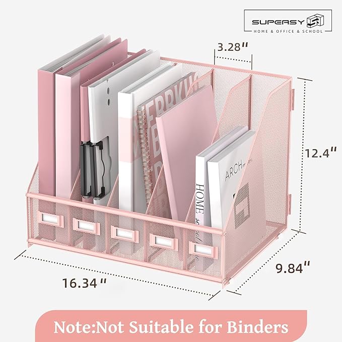 SUPEASY Desk Organizers Metal Desk Magazine File Holder - Image 3