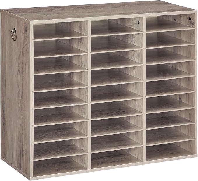 HOOBRO Literature Organizer, 27 Compartments Wooden Mail Organizer, Countertop by HOOBRO