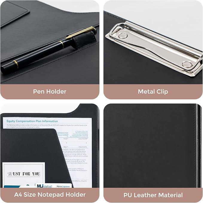 ProCase Clipboard Folder Portfolio, A4 Leather Padfolio Clipboard, Professional - Image 4