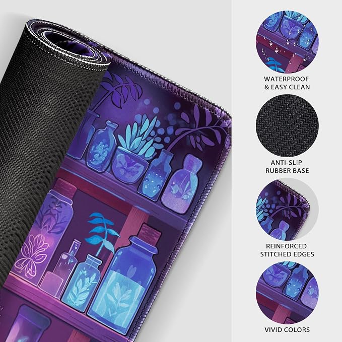 Mystical Potion Bottles Gaming Mouse Pad 31.5"x15.7"｜XXL Desk Mat, Non-Slip - Image 6