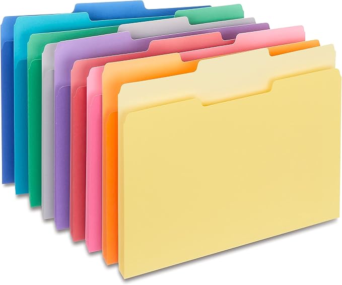 Staples File Folders, Letter Size, 1/3‑Cut Tabs, Durable Paper Stock, 200/Carton by Staples