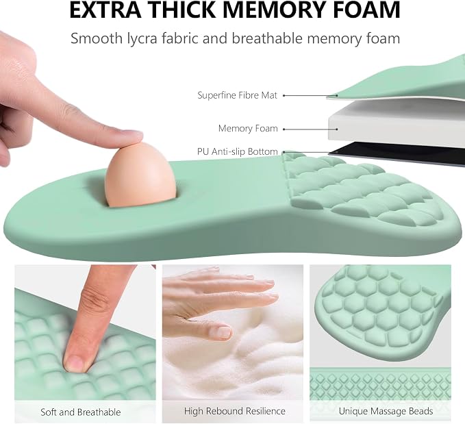 Ergonomic Mouse Pad Wrist Rest, 2 in 1 Keyboard Pad - Image 3