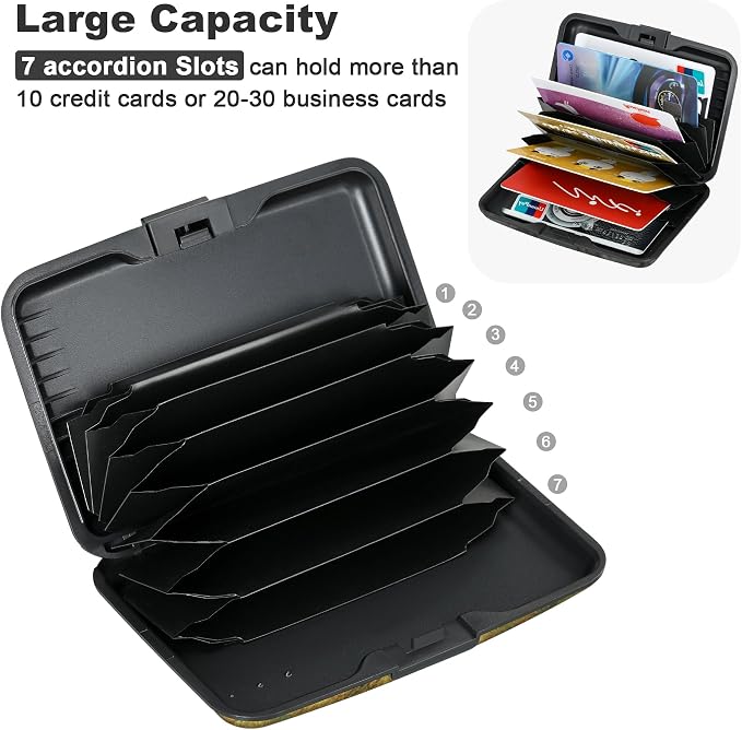 ELFISH Mini RFID Aluminum Wallet Credit Cards Holder Business Card Case Metal - Image 5