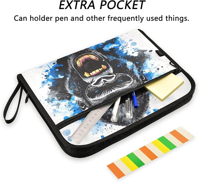 Expanding File Folder King Kong Blue Face Accordion File Organizer 13 Pockets - Image 6