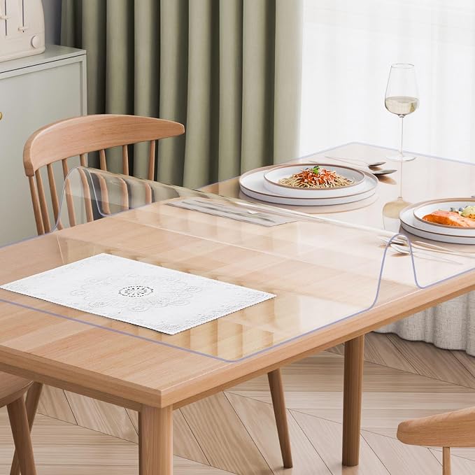 VEVOR Plastic Table Cover, 24 x 48 Inch 2.0 mm Thick Clear PVC Desk Mat - Image 8