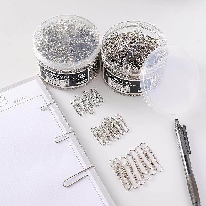 Wakawaga 700pcs Paper Clips Assorted Sizes Large | Assorted 3 Sizes Sturdy - Image 5